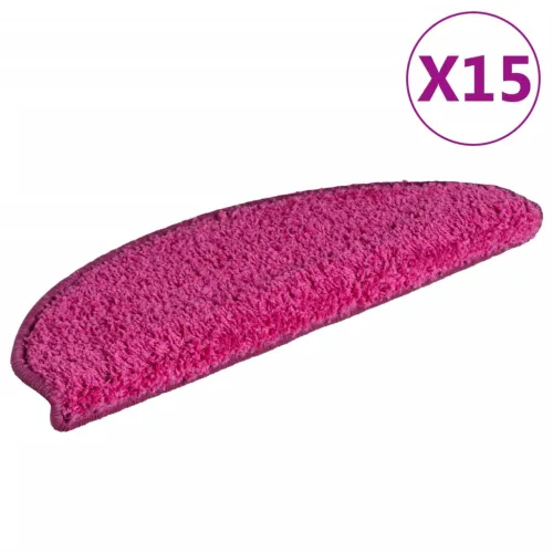 Prostirke za stepenice 15 kom 65x21x4 cm ružičaste poluokrugle velike - Ružičasta 65 x 21 x 4 cm 15 Cijena