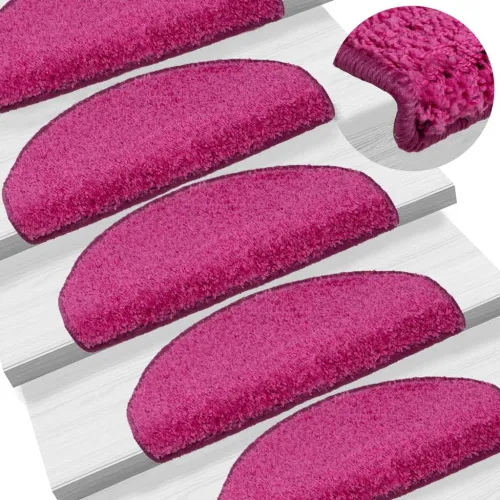 Prostirke za stepenice 15 kom 65x21x4 cm ružičaste poluokrugle velike - Ružičasta 65 x 21 x 4 cm 15 Cijena
