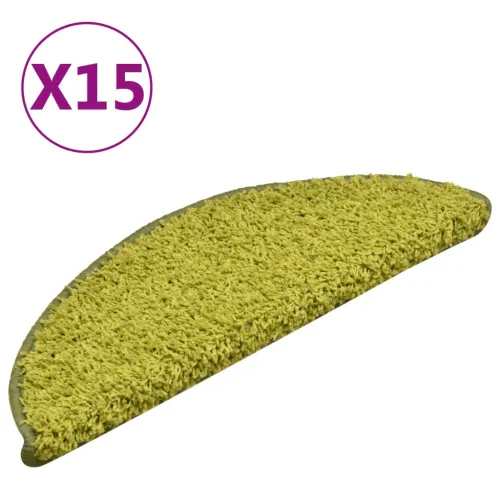 Prostirke za stepenice 15 kom 56x17x3 cm Zelene poluokrugle - Zelena 56 x 17 x 3 cm 15 Cijena