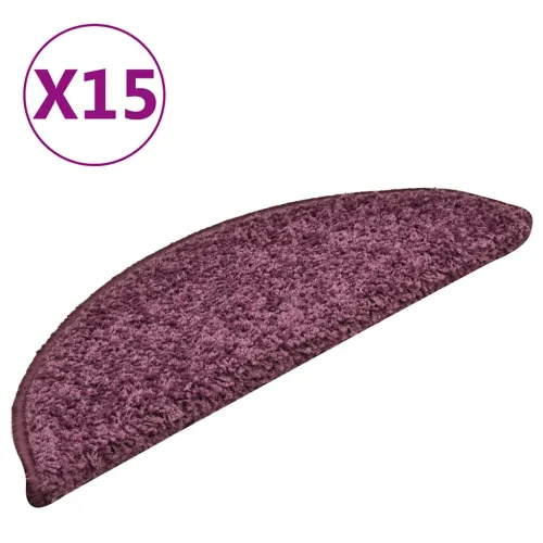Prostirke za stepenice 15 kom 56x17x3 cm tamnoljubičaste poluokrugle - tamnoljubičasta 56 x 17 x 3 cm 15 Cijena