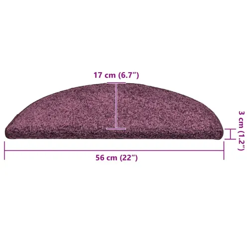 Prostirke za stepenice 15 kom 56x17x3 cm tamnoljubičaste poluokrugle - tamnoljubičasta 56 x 17 x 3 cm 15 Cijena