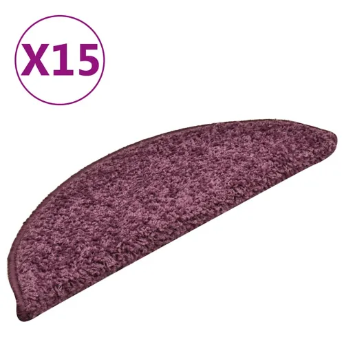 Prostirke za stepenice 15 kom 56x17x3 cm tamnoljubičaste poluokrugle - tamnoljubičasta 56 x 17 x 3 cm 15 Cijena
