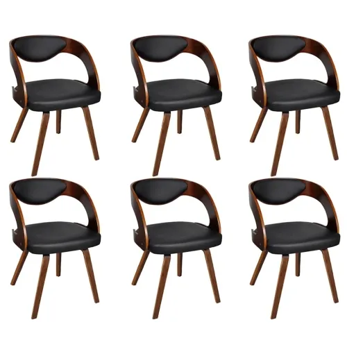 Blagovaonske stolice od umjetne kože 6 kom smeđe - black and dark brown 6 Cijena