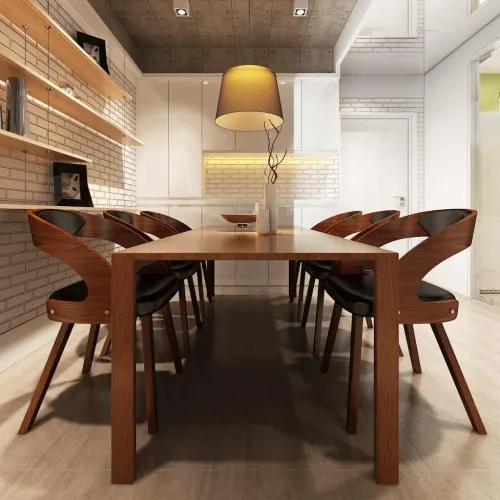Blagovaonske stolice od umjetne kože 6 kom smeđe - black and dark brown 6 Cijena