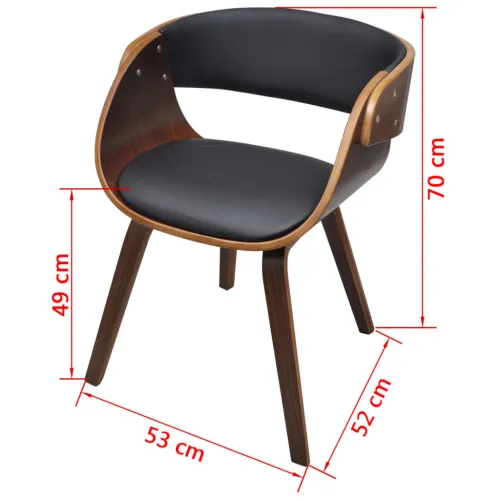 Blagovaonske stolice od drva i umjetne kože 4 kom smeđe - black and dark brown 4 Cijena