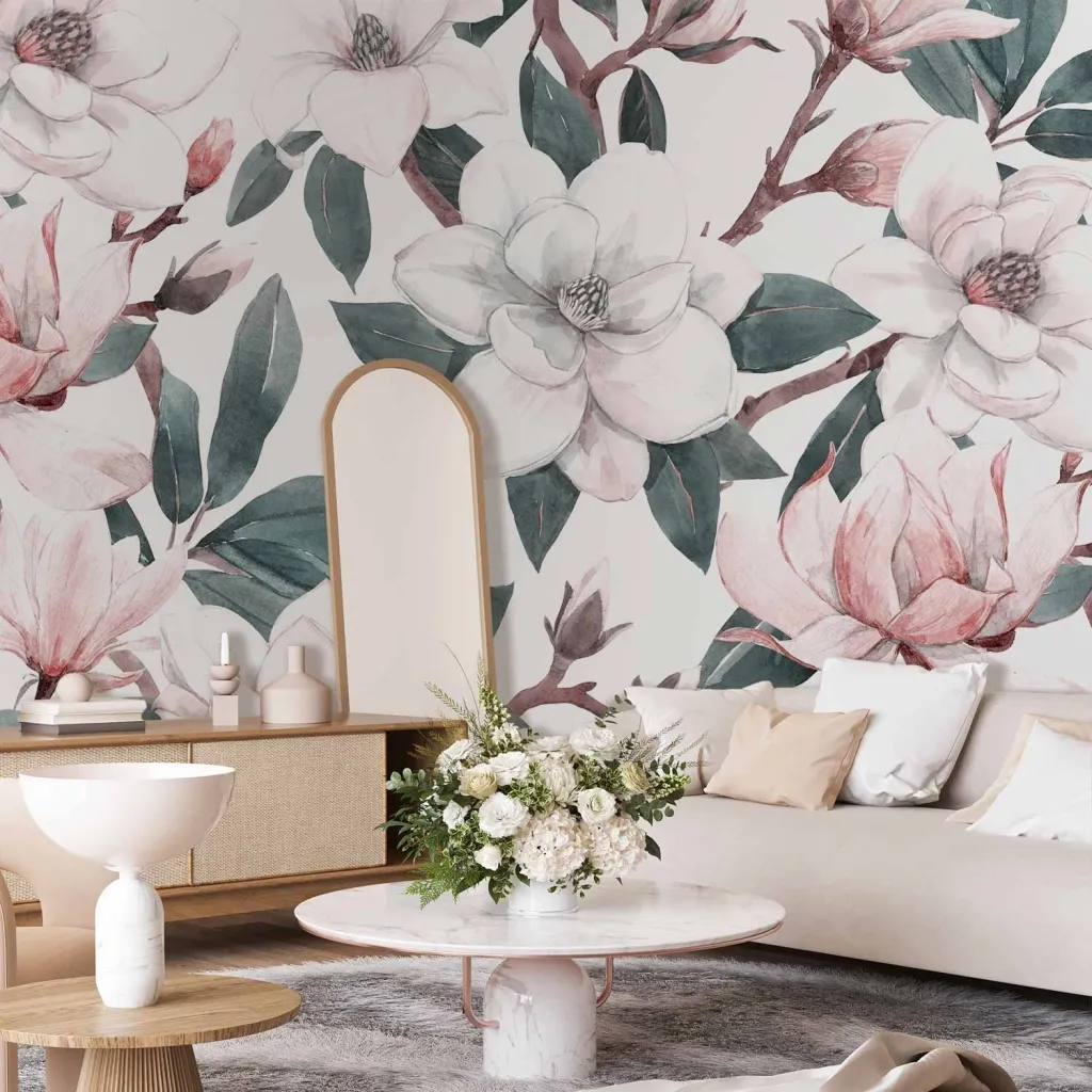 Foto tapeta - Watercolor Magnolias - Second Variant 100x70 Standard