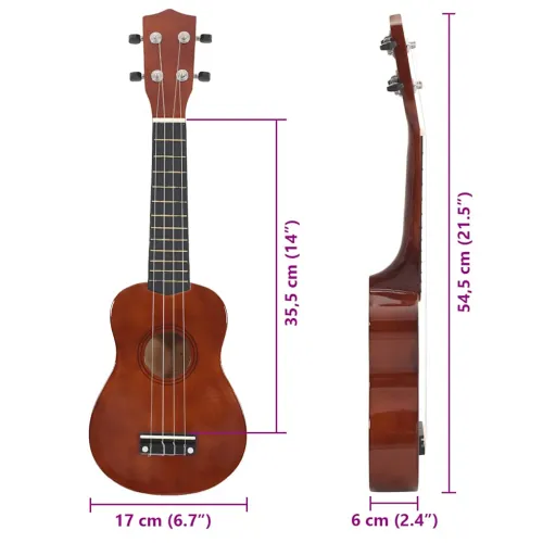 Set ukulelea Soprano s futrolom za djecu Natural 21 - Tamno smeđa 21 Cijena