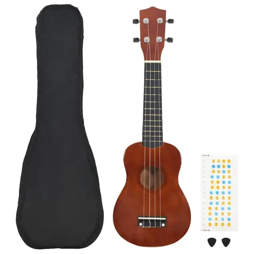 Set ukulelea Soprano s futrolom za djecu Natural 21 - Tamno smeđa 21 Cijena