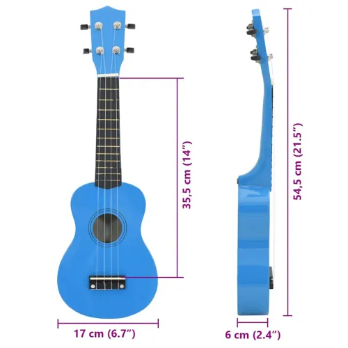 Set dječjeg ukulelea Soprano s torbom svjetloplavi 21 - Plava 21 Cijena