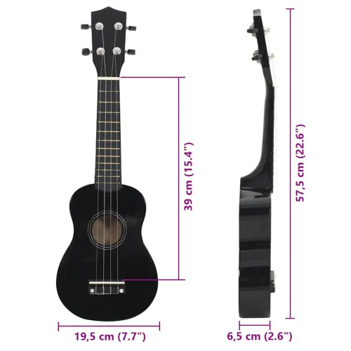 Set dječjeg ukulelea Soprano s torbom crni 23 - Crna 23 Cijena