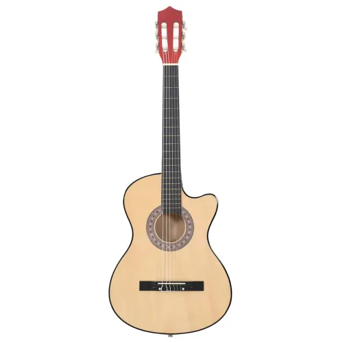 Akustična gitara Western s prorezom i 6 žica 38 ” od drva lipe - Svjetlosmeđa Cijena