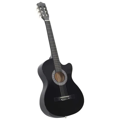 Klasična gitara Western s prorezom i 6 žica crna 38 - Crna Cijena