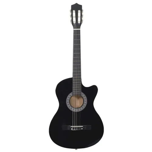 Klasična gitara Western s prorezom i 6 žica crna 38 - Crna Cijena