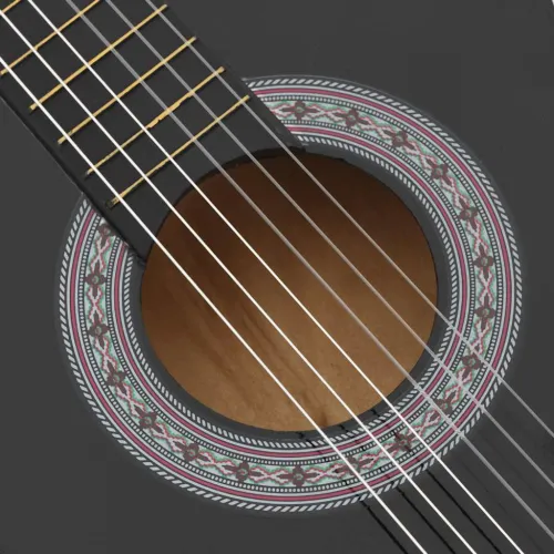 Klasična gitara Western s prorezom i 6 žica crna 38 - Crna Cijena