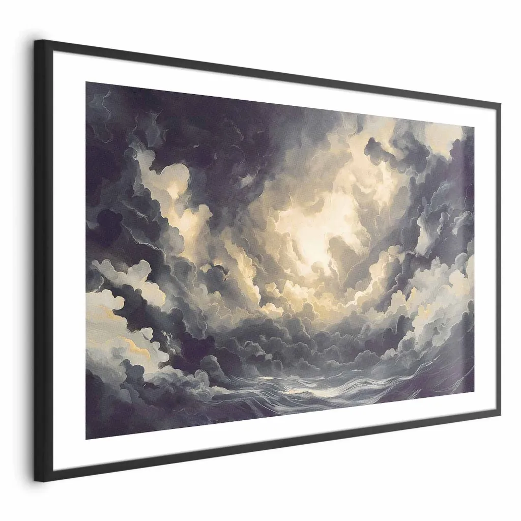 Plakat - Epic Play of Light: The Sun Battling for Dominance Over the Clouds 30x21 Bez okvira s margom