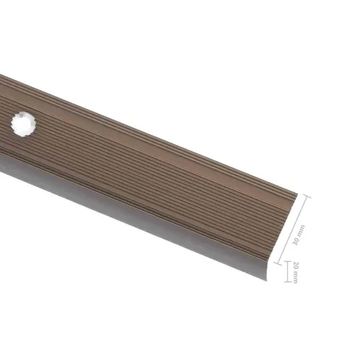 Rubnjaci za stepenice L-oblika 15 kom aluminijski 90 cm smeđi - Smeđa 90 cm (15 pcs) Vijci Cijena
