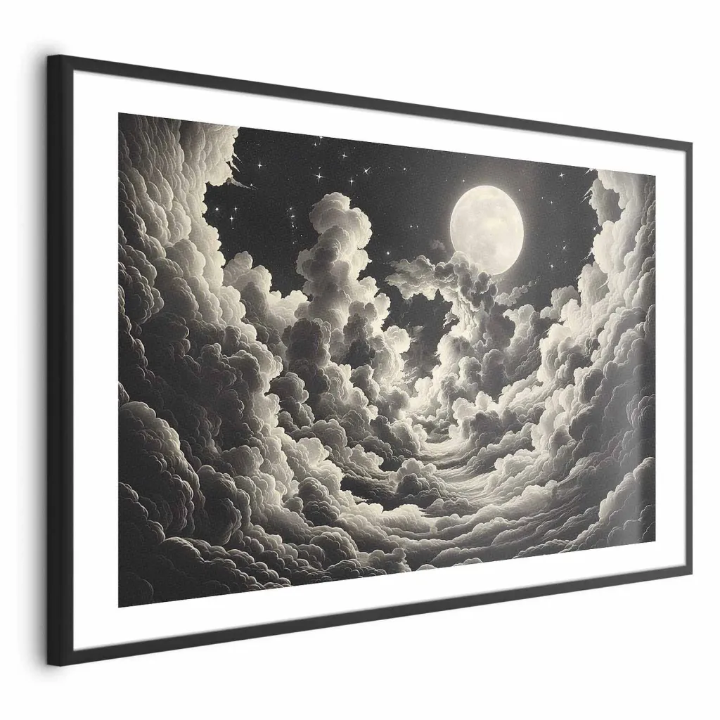 Plakat - Moon and Stars Singing Among the Great Clouds 30x21 Bez okvira s margom