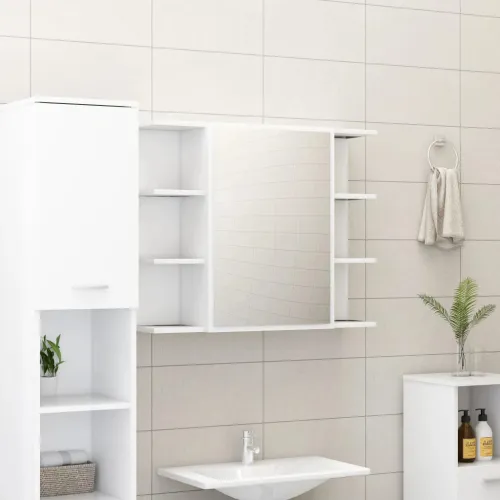 Kupaonski ormarić s ogledalom 80x20,5x64 cm konstruirano drvo - Bijela 1 Cijena