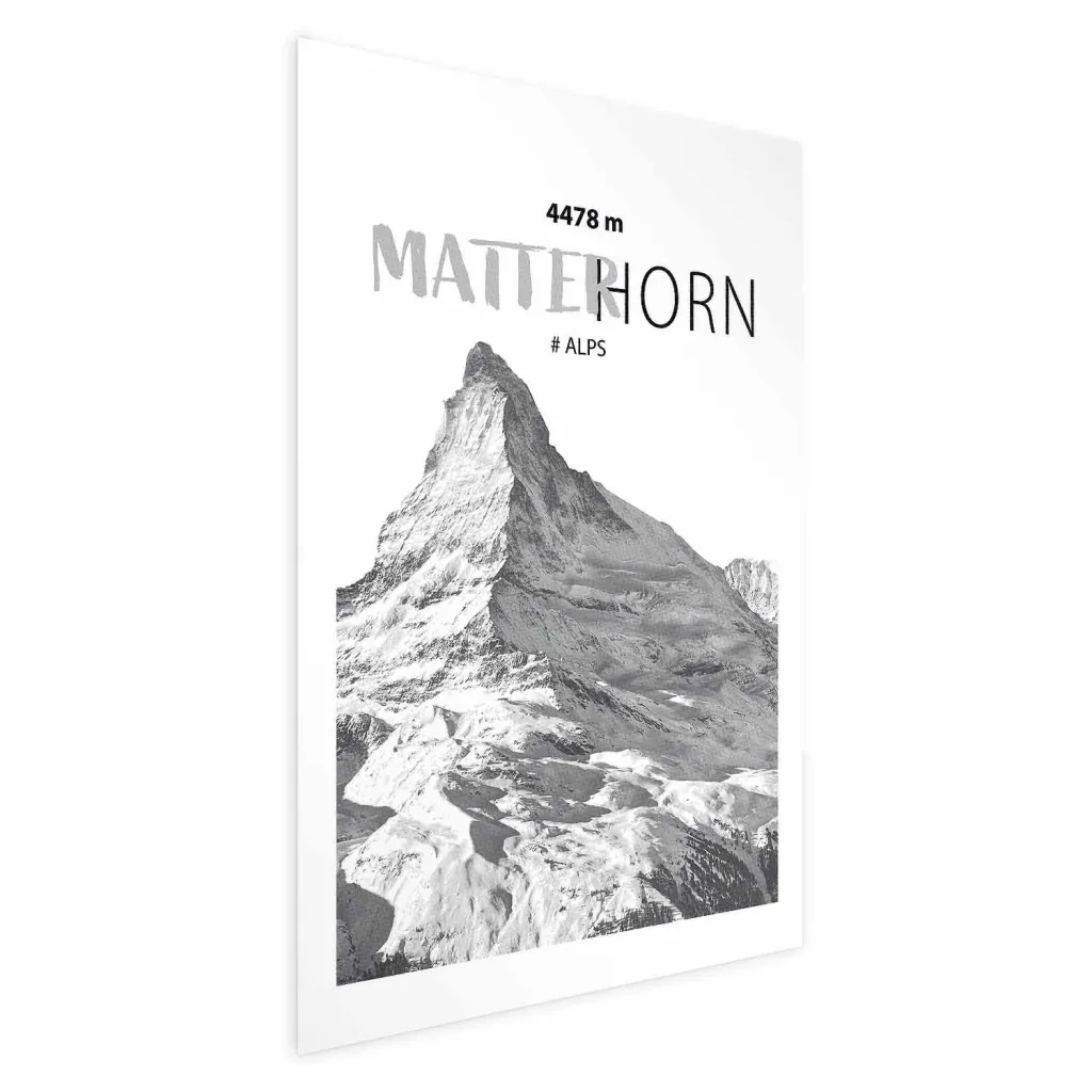 Plakat - The majestic Matterhorn mountain peak crown of mountains mountain landscape 21x30 Bez okvira s margom