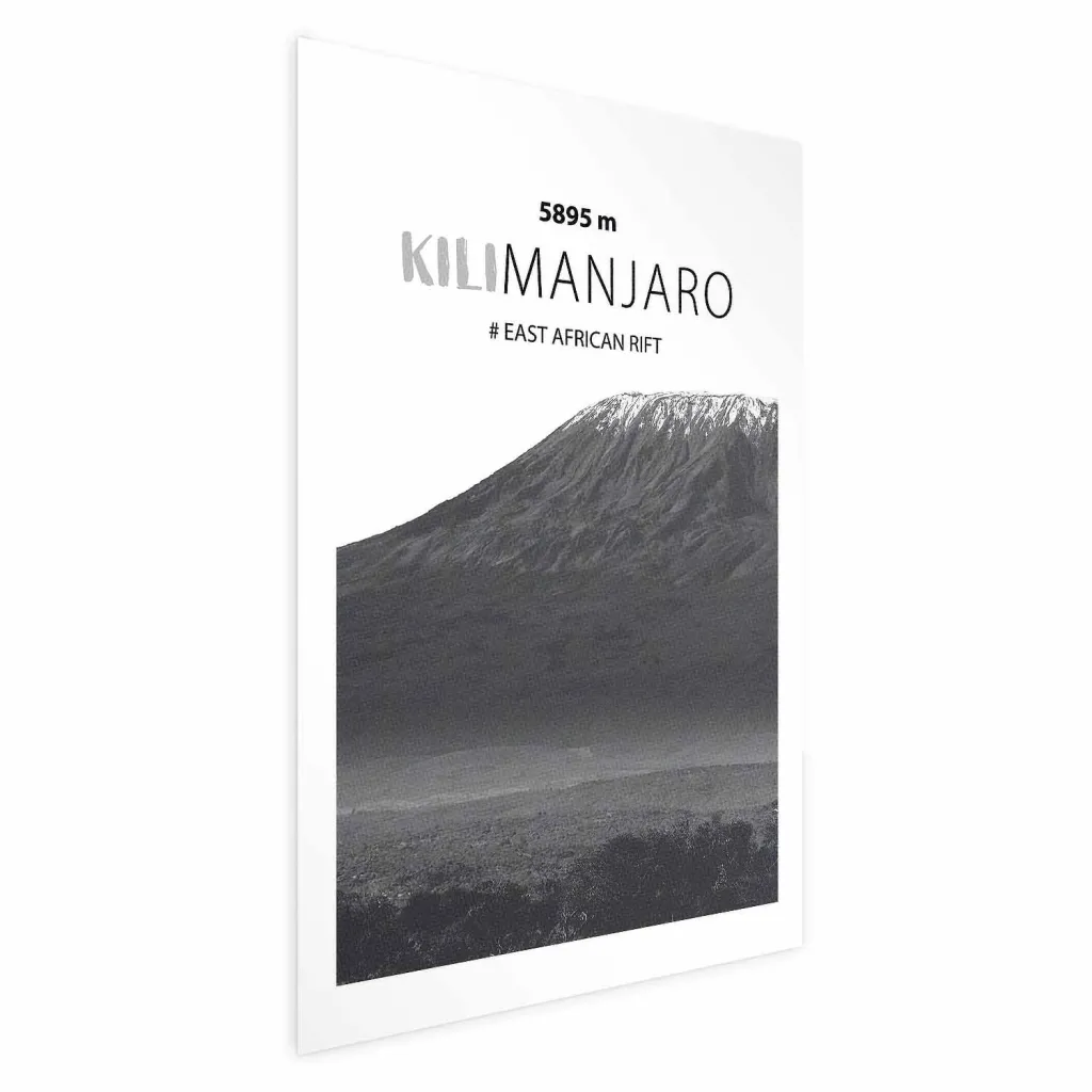 Plakat - The majestic Kilimanjaro mountain peak crown of mountains mountain landscape 21x30 Bez okvira s margom