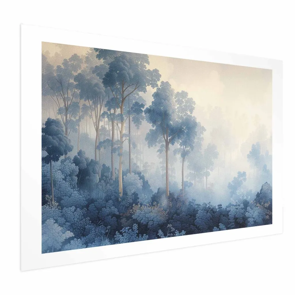 Plakat - Forest in Misty Blue Shades 30x21 Bez okvira s margom