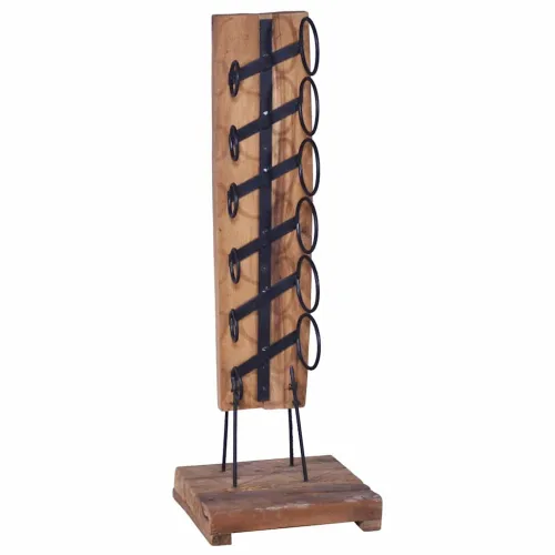 Stalak za vino za 6 boca 35 x 35 x 100 cm od masivne tikovine Cijena