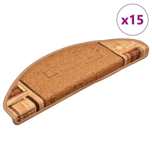 Ljepljivi tepisi za stepenice 15 kom bež 65 x 21 x 4 cm - Bež 15 Polukružno Cijena