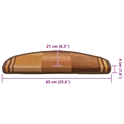 Ljepljivi tepisi za stepenice 15 kom smeđi 65 x 21 x 4 cm - Smeđa 15 Polukružno Cijena