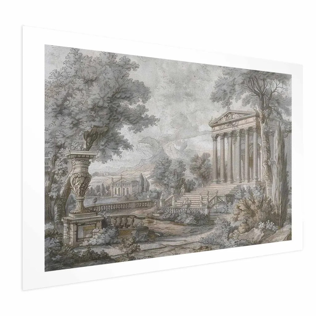 Plakat - Temple on the Hill - Greek Architecture in Muted Tones 30x21 Bez okvira s margom