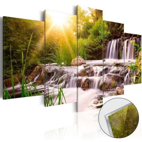 Slika na akrilnom staklu - Forest Waterfall 200x100 Cijena