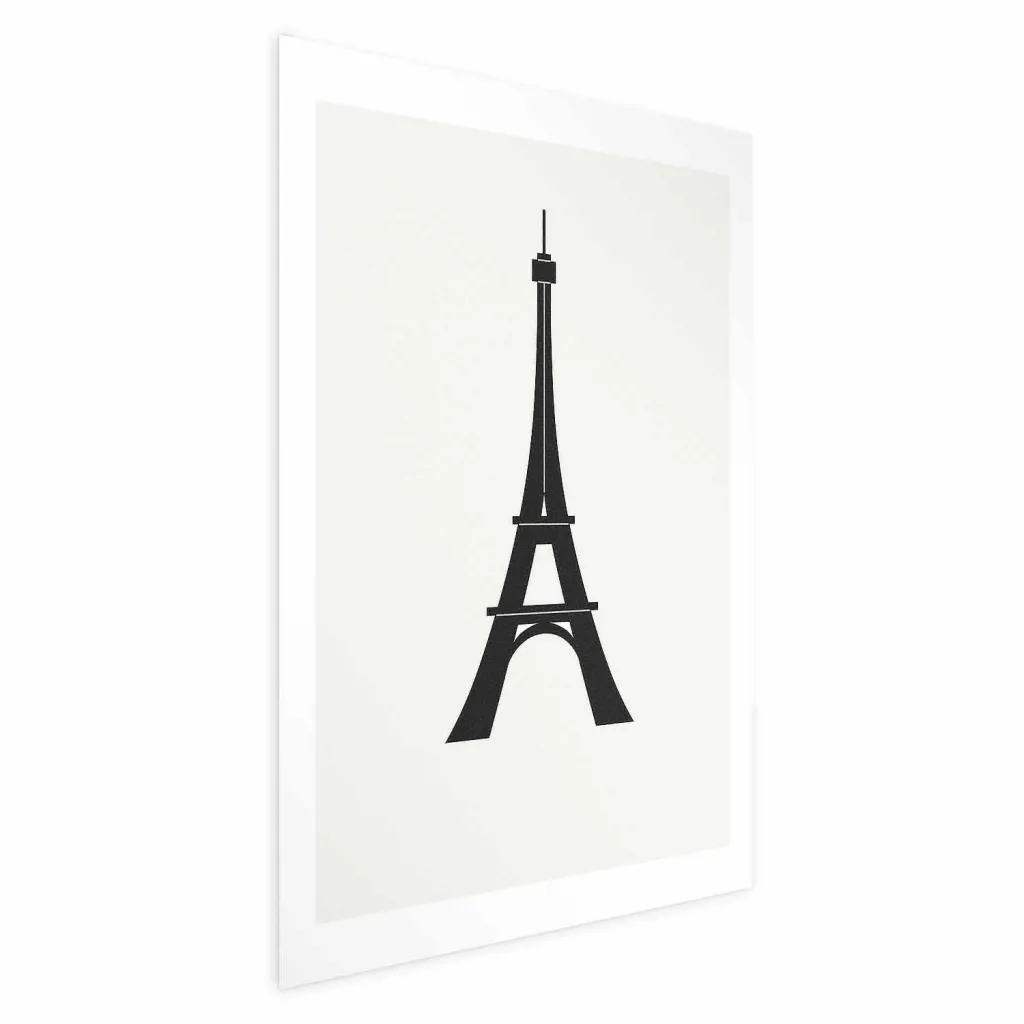 Plakat - Eiffel Tower Simple Black-and-White Graphic 21x30 Bez okvira s margom