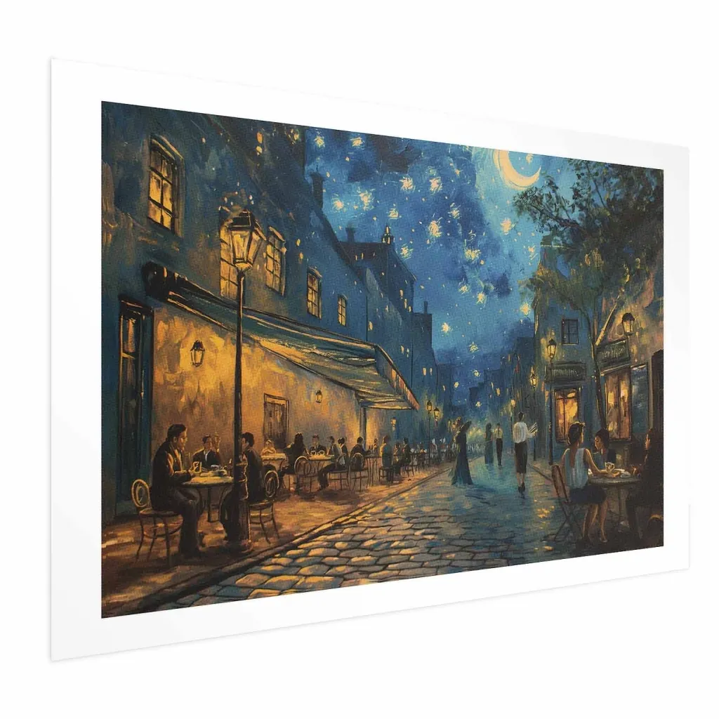 Plakat - Paris street – a painting inspired by Vincent van Gogh\'s style 30x21 Bez okvira s margom