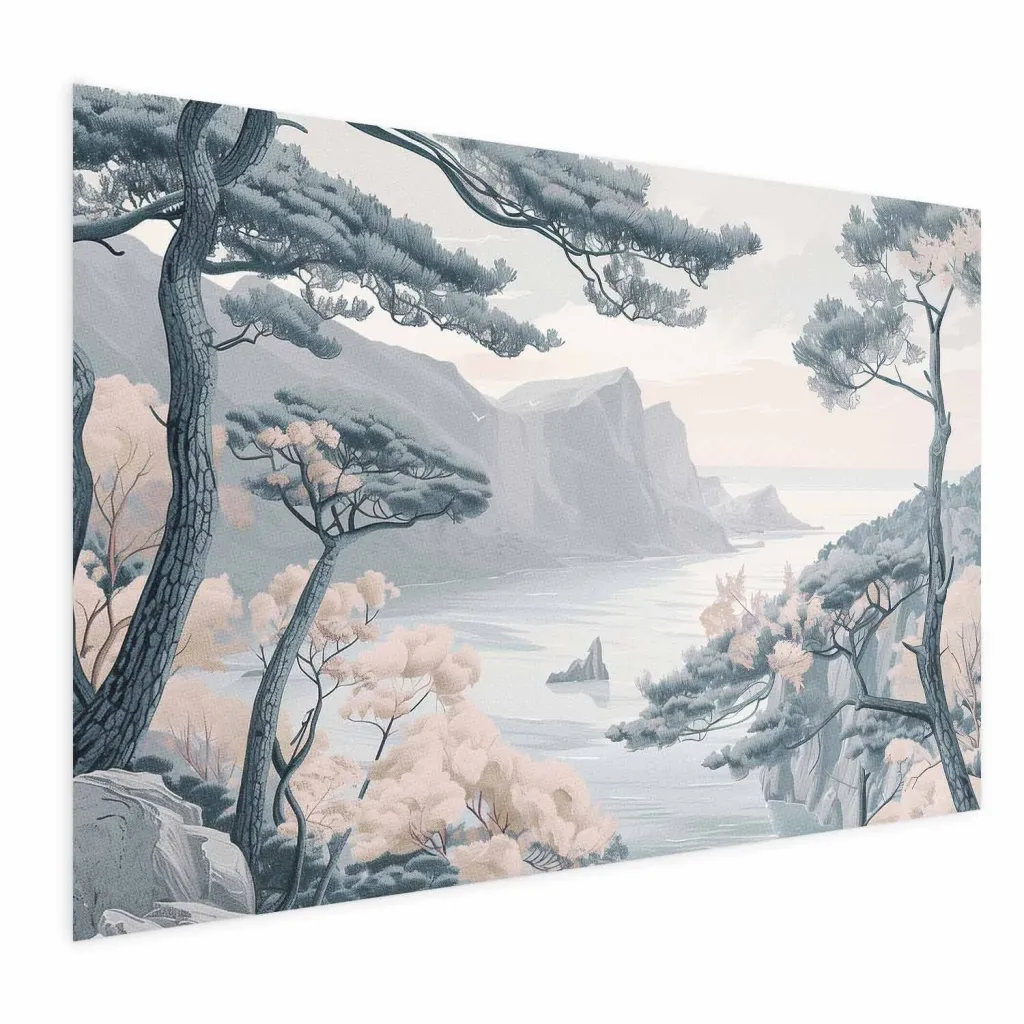 Plakat - Blue Coast in Delicate Colors 30x21 Bez okvira s margom