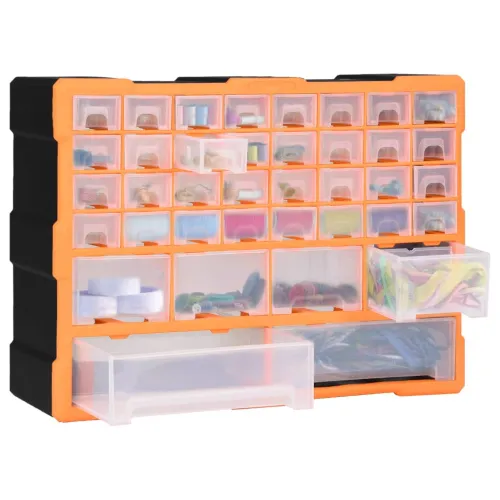 Organizator s 38 ladica 52 x 16 x 37,5 cm - Narančasta i crna 38 ladica Cijena