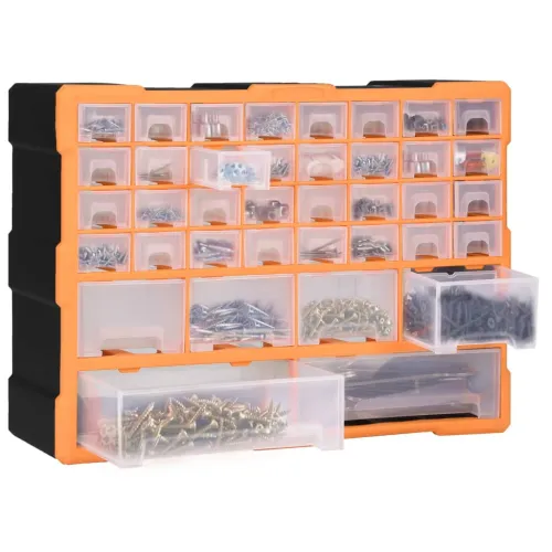 Organizator s 38 ladica 52 x 16 x 37,5 cm - Narančasta i crna 38 ladica Cijena