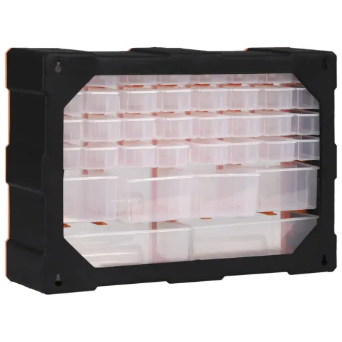 Organizator s 38 ladica 52 x 16 x 37,5 cm - Narančasta i crna 38 ladica Cijena