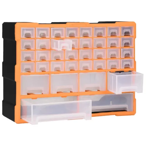 Organizator s 38 ladica 52 x 16 x 37,5 cm - Narančasta i crna 38 ladica Cijena
