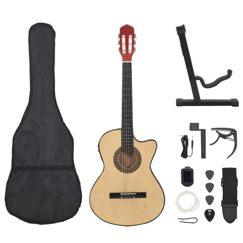 12-dijelni set gitare Western s ujednačivačem i 6 žica - Svjetlosmeđa Cijena