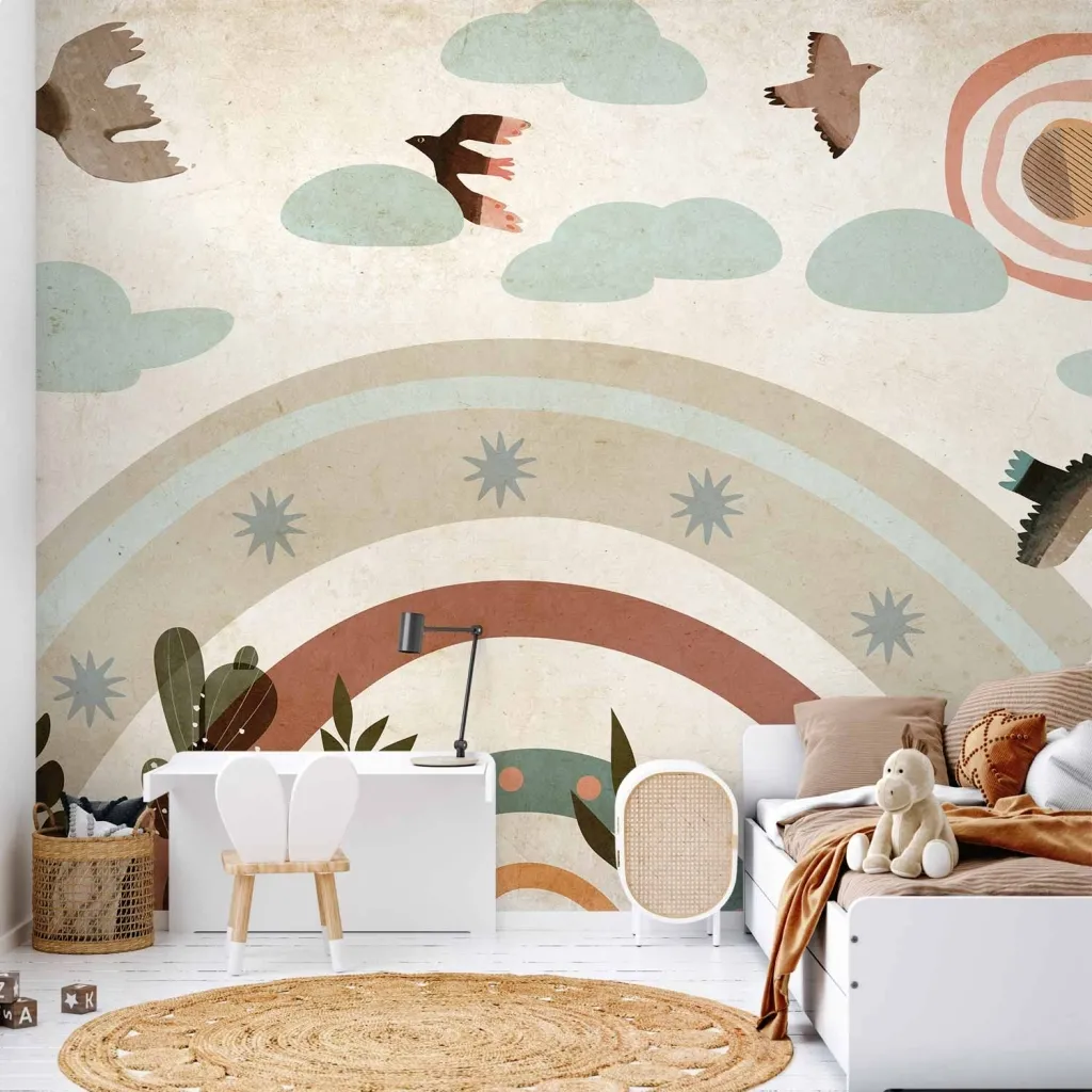 Foto tapeta - Rainbow and Birds 100x70 Standard