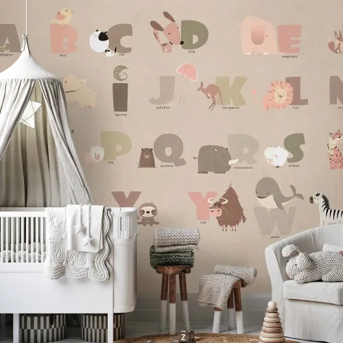 Foto tapeta - A Beige Alphabet 350x256 Standard Cijena