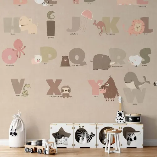 Foto tapeta - A Beige Alphabet 150x105 Vodootporna Cijena
