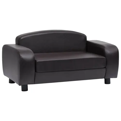 Sofa za pse smeđa 80 x 50 x 40 cm od umjetne kože - Smeđa Cijena
