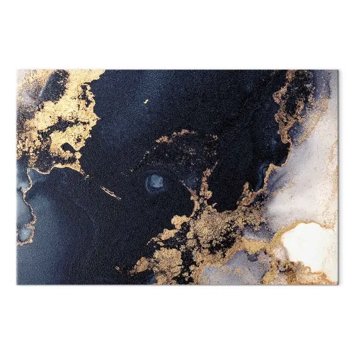 Slika - Marble and navy blue – abstract textured pattern inspired by the starry sky 120x80 Akustična Cijena