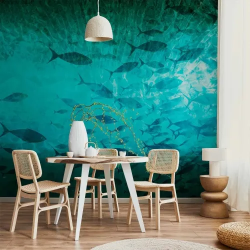 Foto tapeta - A shoal of dark fish 250x175 Vodootporna Cijena