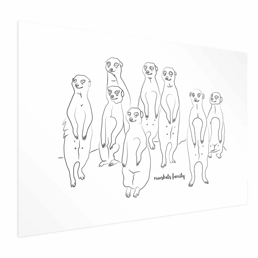 Plakat - Meerkat Family 30x21 Bez okvira s margom