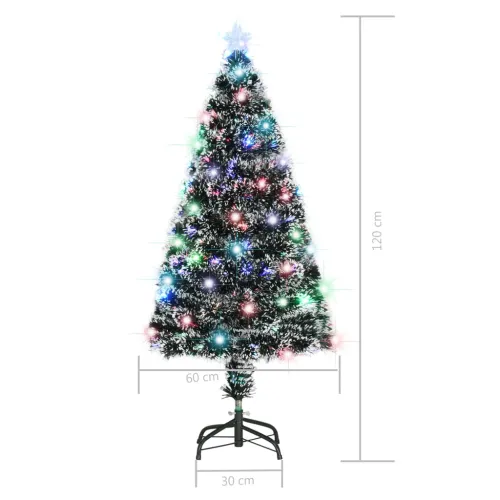 Osvijetljeno božićno drvce sa stalkom i LED 120 cm optička vlakna - Zelena i bijela 120 cm Cijena