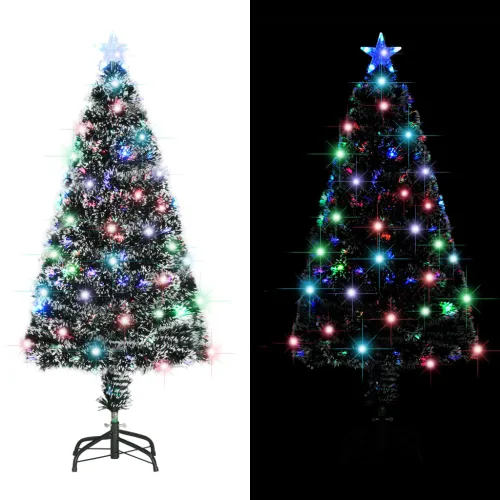 Osvijetljeno božićno drvce sa stalkom i LED 120 cm optička vlakna - Zelena i bijela 120 cm Cijena