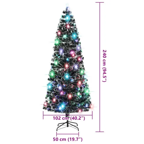 Osvijetljeno božićno drvce sa stalkom i LED 240 cm optička vlakna - Zelena i bijela 240 cm Cijena