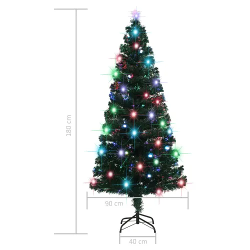 Osvijetljeno božićno drvce sa stalkom i LED 180 cm optička vlakna - 180 x 90 cm Cijena