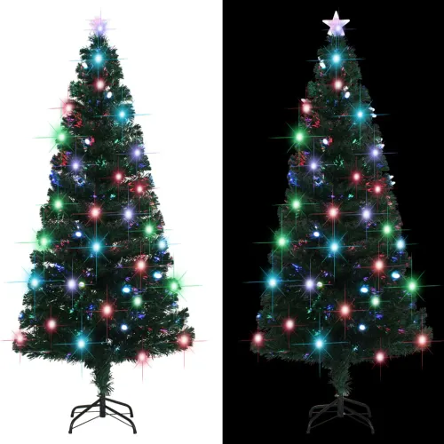 Osvijetljeno božićno drvce sa stalkom i LED 180 cm optička vlakna - 180 x 90 cm Cijena